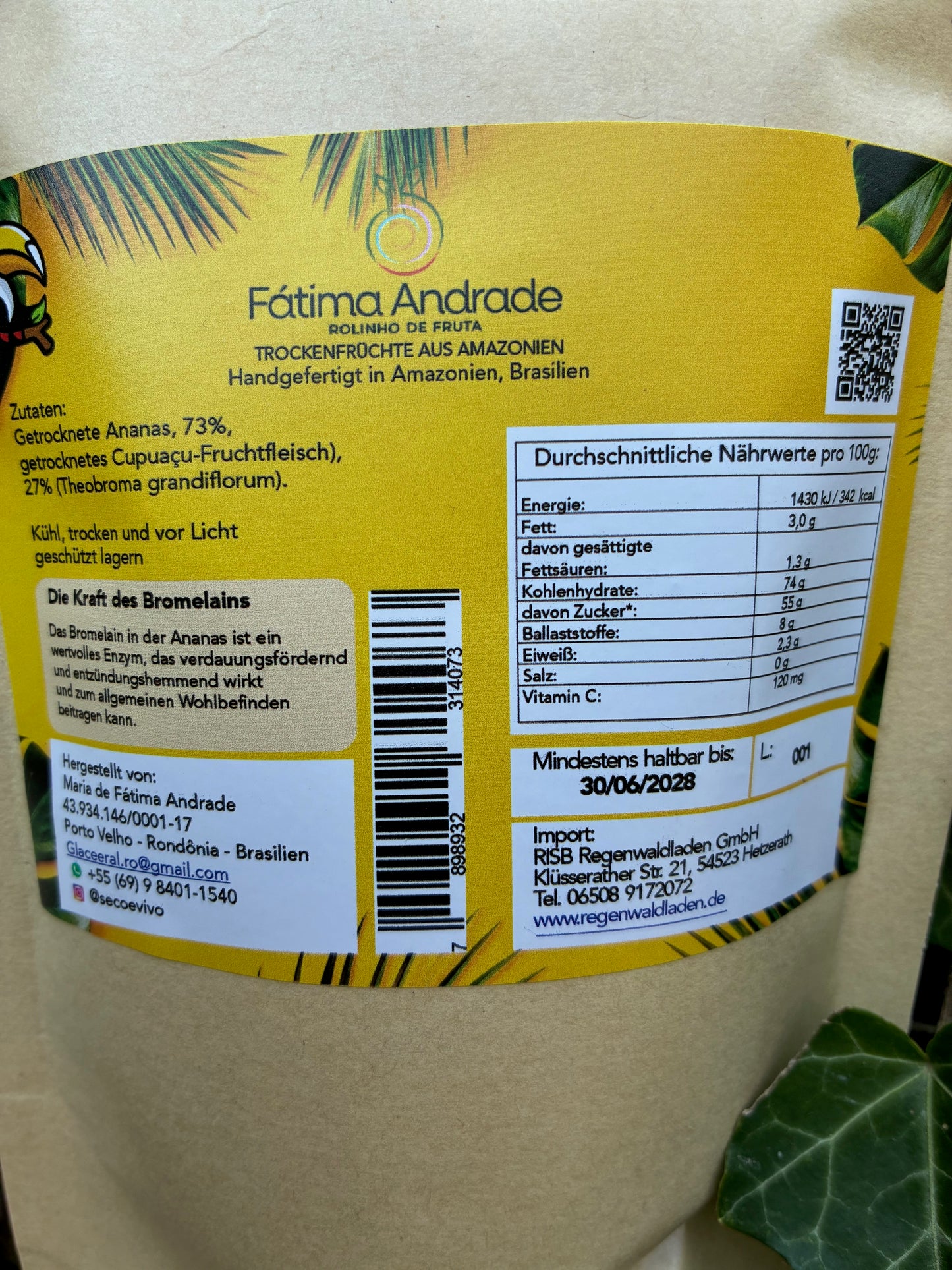 Getrocknete Ananas mit Cupuaçu