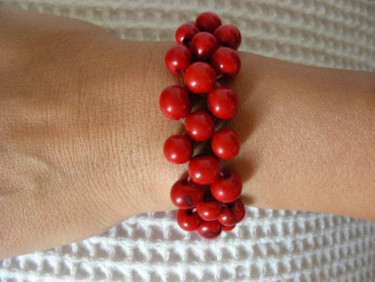 Armband aus roten Açai-Samen