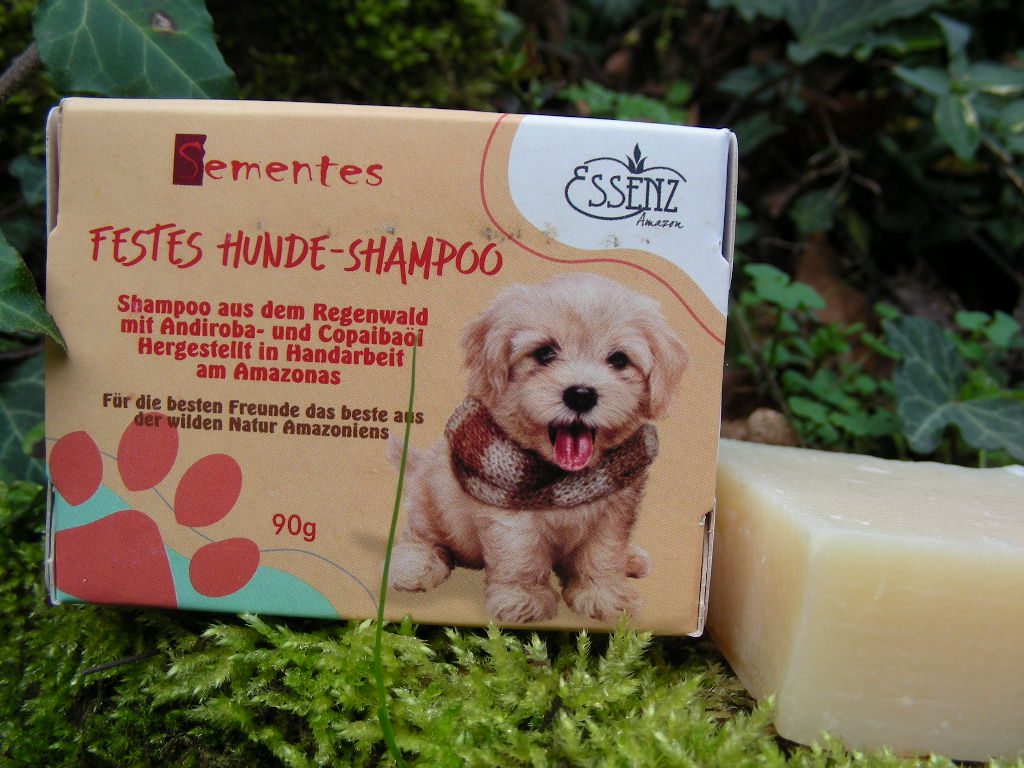 Sementes festes Hundeshampoo aus dem Regenwald